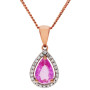 9ct Rose Gold Pink Sapphire & Diamond Jewellery Set