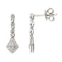 9ct White Gold Diamond Pendant & Earrings Jewellery Set