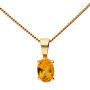 9ct Yellow Gold 6mm Citrine Solitaire Jewellery Set