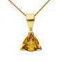 9ct Yellow Gold Trillion Cut Citrine Solitaire Jewellery Set