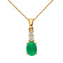 9ct Yellow gold 7mm Emerald & Diamond Oval Shape Jewellery Set