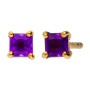 9ct Yellow Gold 3mm Amethyst Solitaire Jewellery Set