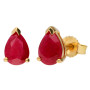 9ct Yellow Gold 7mm Pear Ruby Solitaire Jewellery Set