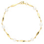 9ct Yellow Gold Wave Link Pearl Jewellery Set