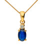 9ct Yellow Gold 6mm Sapphire & Diamond Drop Jewellery Set