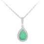 9ct White Gold Emerald & Diamond Pear Drop Jewellery Set