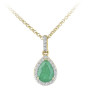 18ct Yellow Gold Emerald & Diamond Pear Shape Jewellery Set