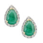 18ct Yellow Gold Emerald & Diamond Pear Shape Jewellery Set