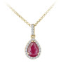18ct Yellow Gold Ruby & Diamond Pear Shape Jewellery Set