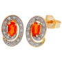 9ct Yellow Gold Fire Opal & Diamond Swirl Jewellery Set