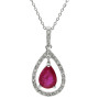 18ct White Gold Ruby & Diamond Pear Shape Jewellery Set