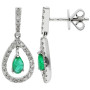 18ct White Gold Emerald & Diamond Jewellery Set