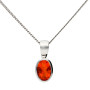 9ct White Gold 6mm Fire Opal Solitaire Jewellery Set