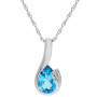 9ct White Gold Blue Topaz & Diamond Curl Jewellery Set