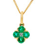 18ct Yellow Gold Emerald & Diamond Posy Jewellery Set