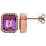 9ct Rose Gold Amethyst & Diamond Jewellery Set