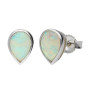 9ct White Gold 7mm Opal Solitaire Jewellery Set