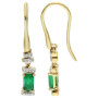 9ct Yellow Gold Emerald & Diamond Deco Jewellery Set
