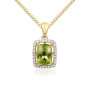 9ct Yellow Gold Peridot & Diamond Halo Jewellery Set