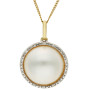 9ct Yellow Gold Mabé Pearl & Diamond Jewellery Set