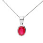 9ct White Gold 6mm Ruby Solitaire Jewellery Set