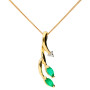 9ct Yellow Gold Emerald & Diamond Pendant & Earrings Jewellery Set