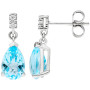 18ct White Gold Blue Topaz & Diamond Jewellery Set