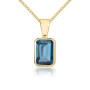 9ct Yellow Gold London Blue Topaz Octagonal Solitaire Jewellery Set