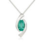  9ct White Gold Emerald Twist Jewellery Set