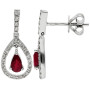 18ct White Gold Ruby & Diamond Pear Shape Jewellery Set