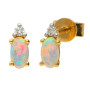 18ct Yellow Gold Opal & Diamond Jewellery Set