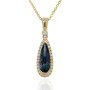 9ct Yellow Gold Diamond & London Blue Topaz Jewellery Set