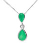 9ct White Gold Emerald Double Drop Pear Shape Jewellery Set
