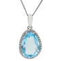 9ct White Gold Blue Topaz & Diamond Jewellery Set