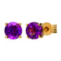 9ct Yellow Gold 5mm Round Amethyst Solitaire Jewellery Set