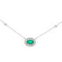 9ct White Gold Diamond Oval Scallop Emerald Jewellery Set
