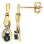 9ct Yellow Gold Sapphire & Diamond Twist Jewellery Set