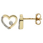 9ct Yellow Gold Diamond Heart jewellery Set