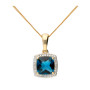 9ct Yellow Gold London Blue Topaz & Diamond Halo Jewellery Set