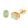 9ct Yellow Gold 7mm Opal Solitaire Jewellery Set