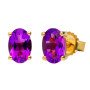 9ct Yellow Gold 6mm Amethyst Solitaire Jewellery Set