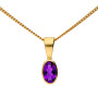 9ct Yellow Gold 5mm Amethyst Solitaire Jewellery Set