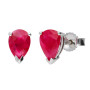 9ct White Gold 7mm Pear Ruby Solitaire Jewellery Set