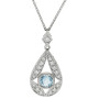 9ct White Gold Diamond & Aquamarine Jewellery Set