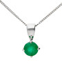9ct White Gold 5mm Emerald Solitaire Jewellery Set