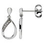 9ct White Gold Diamond Teardrop Pendant & Earring Jewellery Set