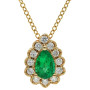 9ct Yellow Gold Diamond & Emerald Jewellery Set