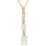 9ct Yellow Gold Opal & Diamond Pendant & Earrings Jewellery Set