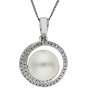 18ct White Gold Pearl & Diamond Swirl Jewellery Set