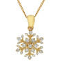18ct Yellow Gold Diamond Snowflake Jewellery Set